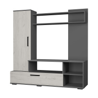 Гостиная Евро-2  (Графит/Дуб крафт белый)