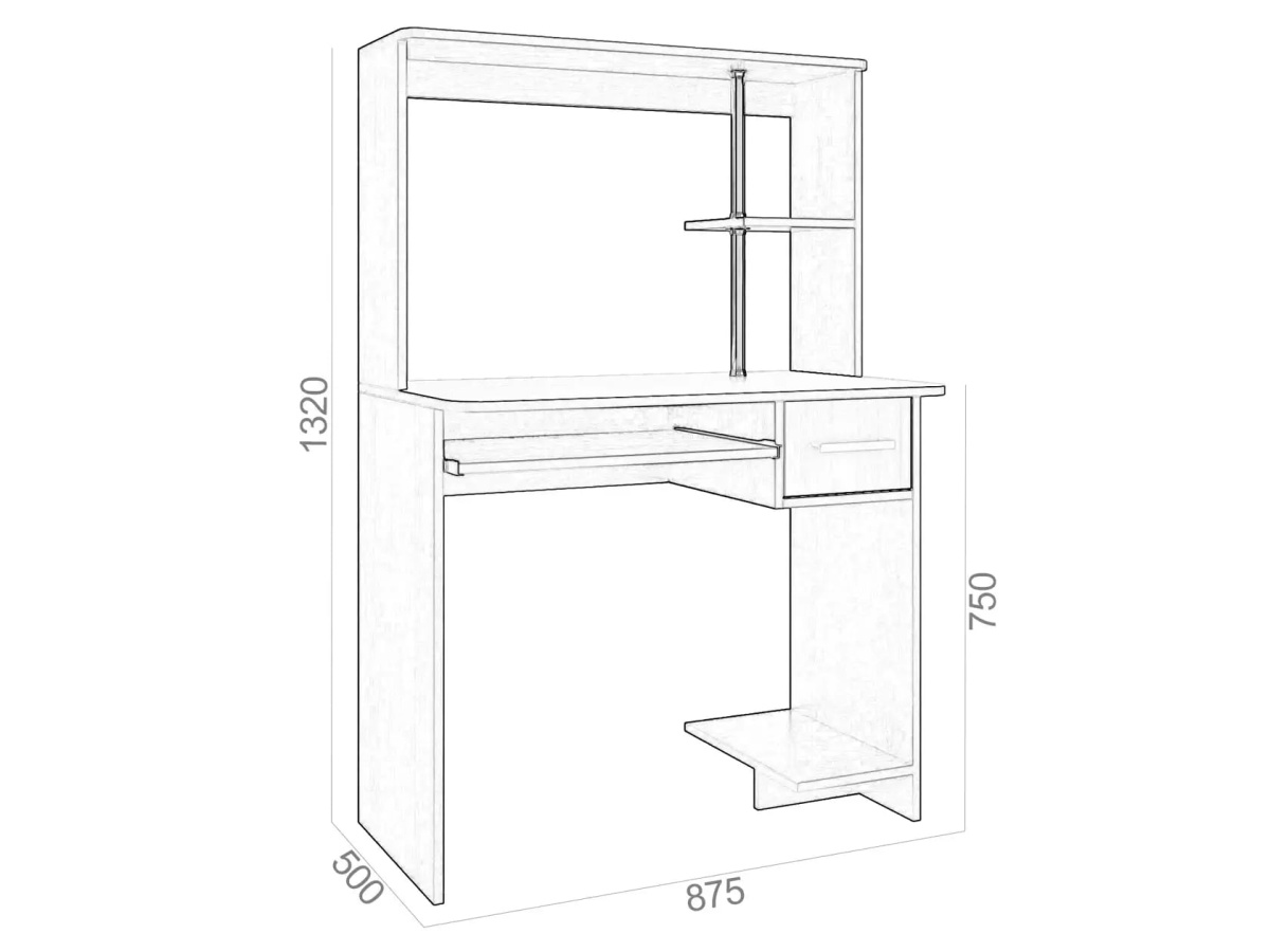 Стол компьютерный Дебют размеры